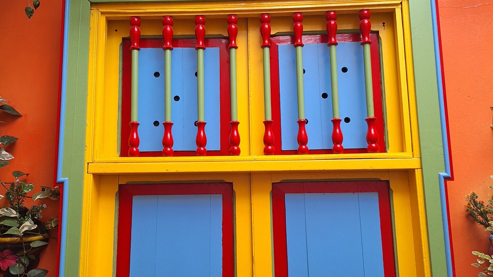 A beautiful colombian colonial style window