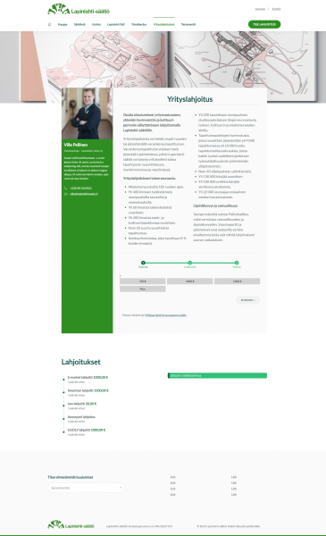 Screenshot of lapinlahtisaatio.fi yrityslahjoitukset