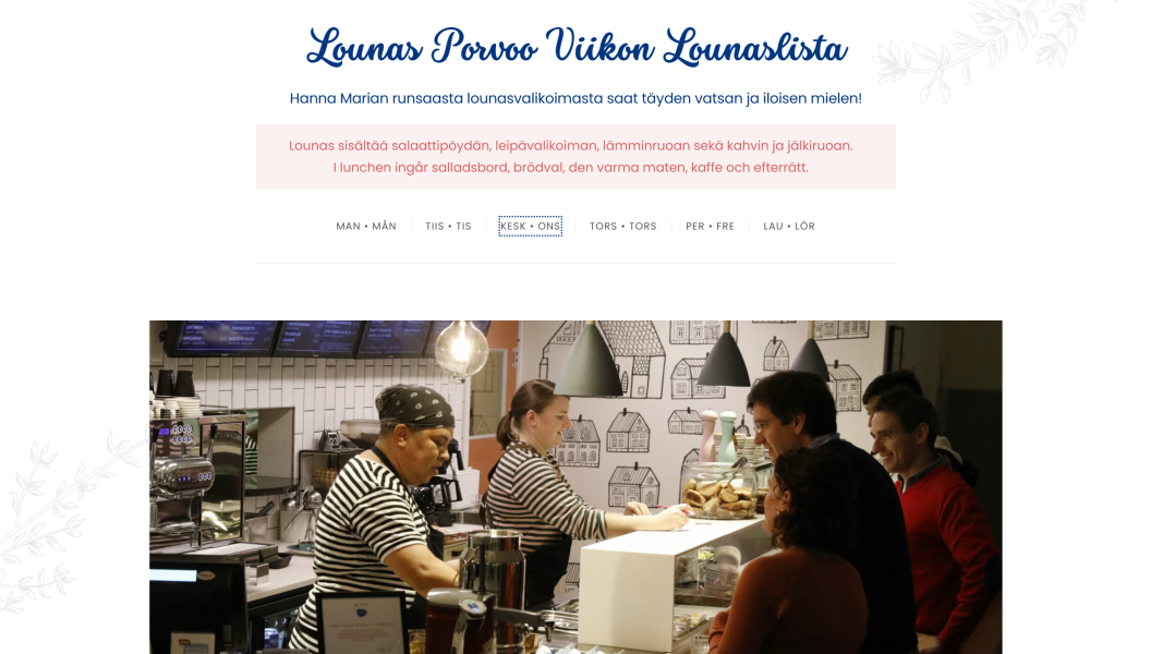 Hanna Maria Ravintola kotisivu