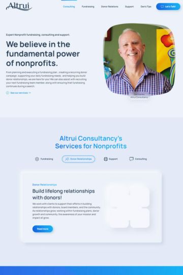 Screenshot of website web design that UUDLY did for Altrui Consultancy