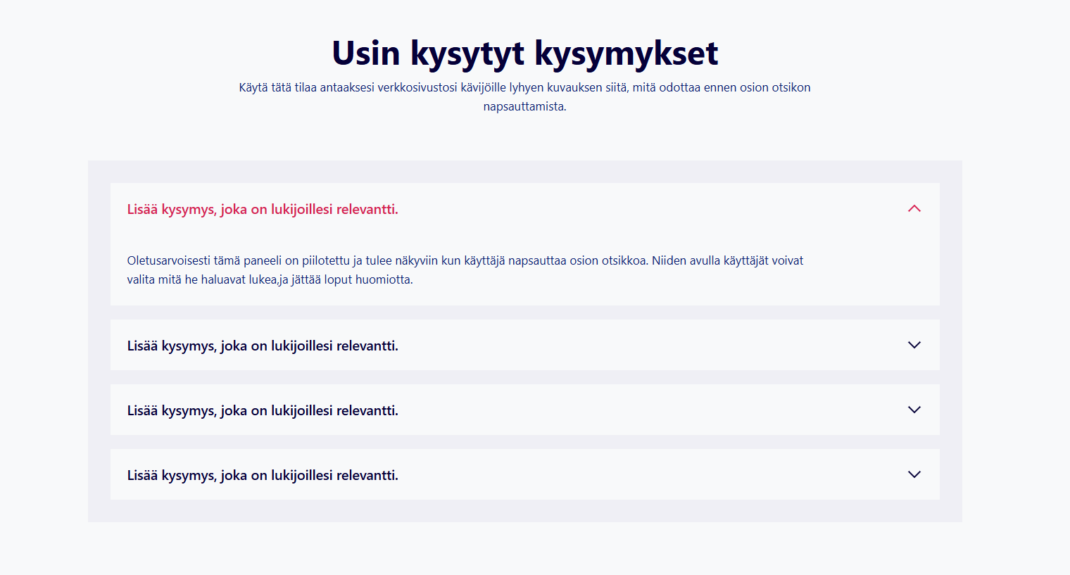 Usein kysytys kysymykset