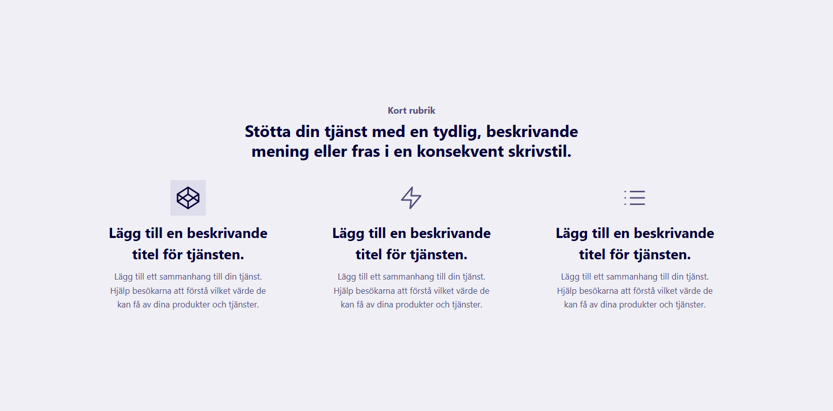 Presentation av tjänster