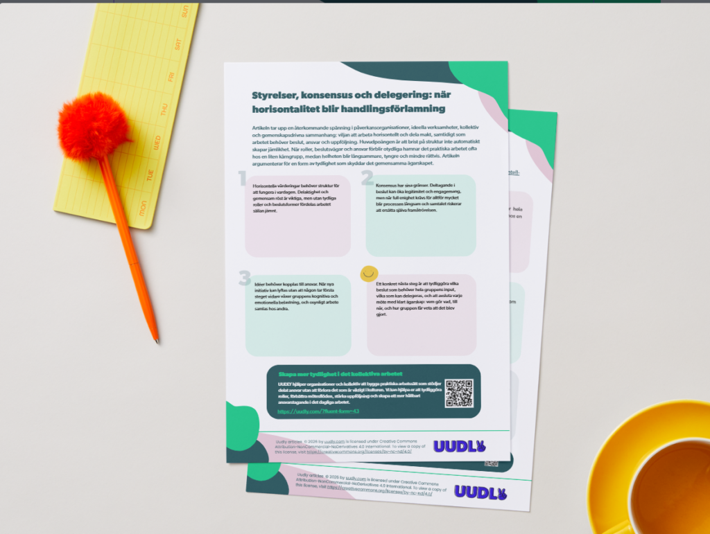 Styrelser, konsensus och delegering: när horisontalitet blir handlingsförlamning bild