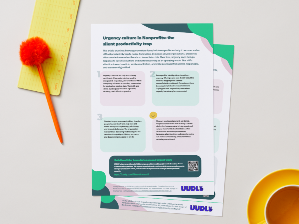 Urgency culture in Nonprofits the silent productivity trap toolkit photo