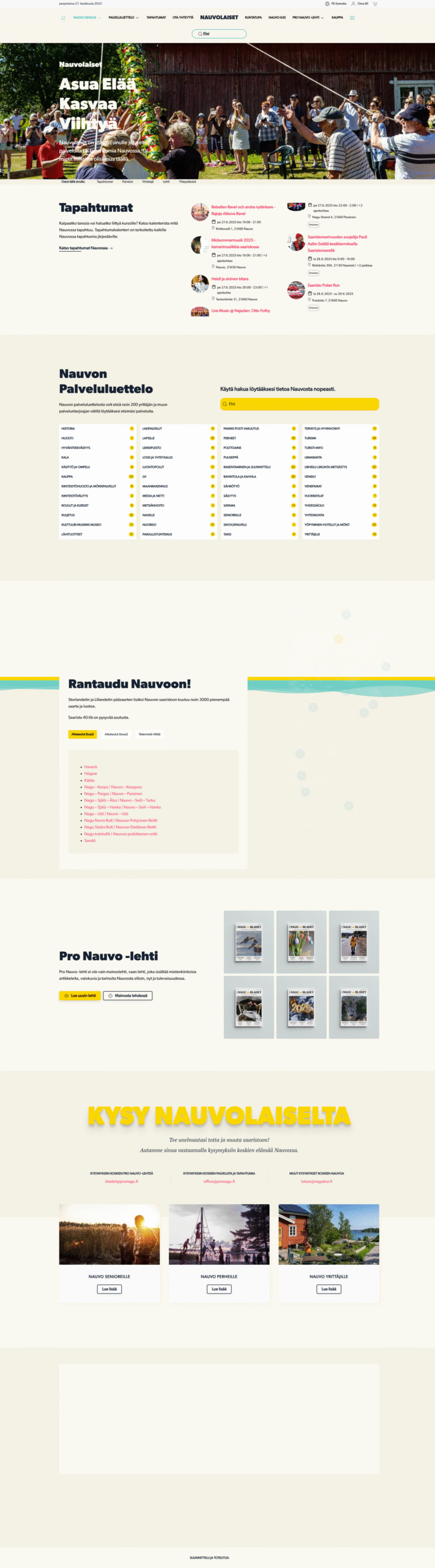 Nauvolaiset.fi infoportaali jonka on tehnyt uudly.com