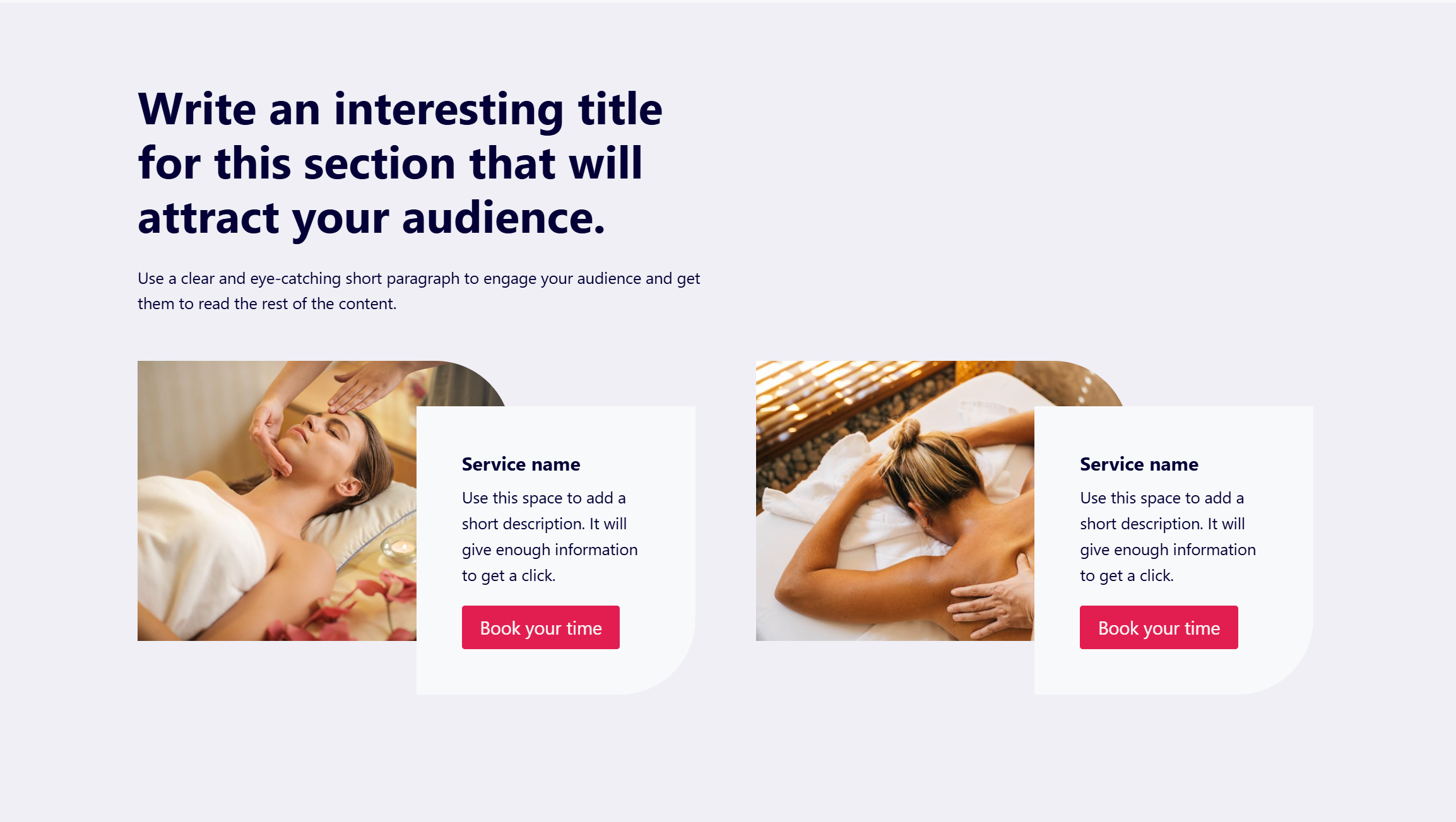 Presentation of services