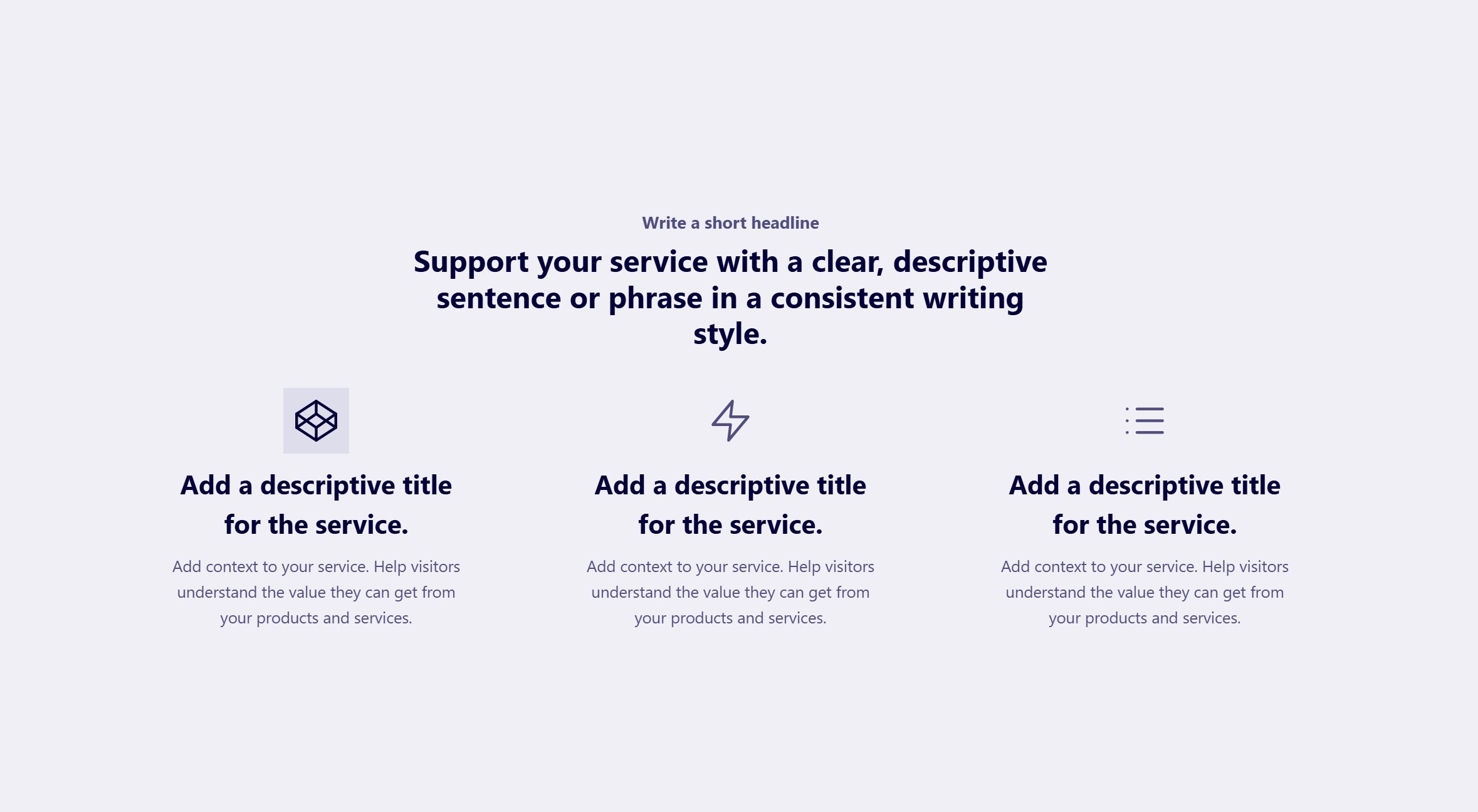 Presentation of services
