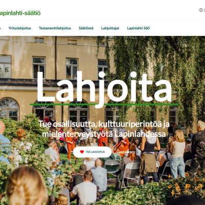 Kuvakaappaus Lapinlahti Säätiön kotisivusta.