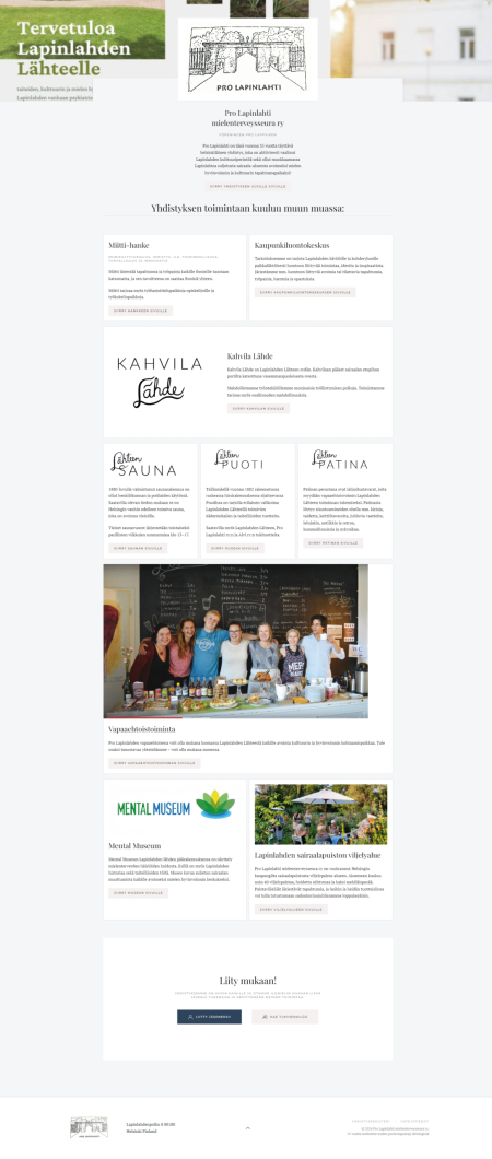 prolapinlahtiry.fi website
