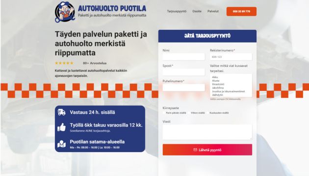 autokorjaamon nettisivut by uudly