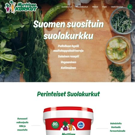 screenshot of myrttisenkurkut.fi nettisivut uudly