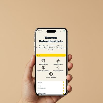 Nauvon palveluluettelo in handheld large phone
