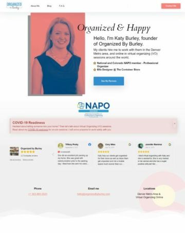 Web Design for Organized by Burley