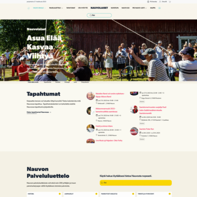 Nauvolaiset.fi infoportaali koti sivu jonka on tehnyt uudly.com