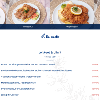 Hanna Maria Ravintola kotisivu