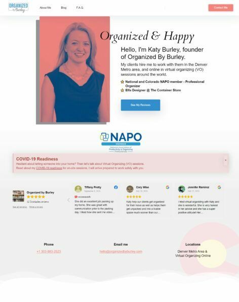 Web Design for Organized by Burley