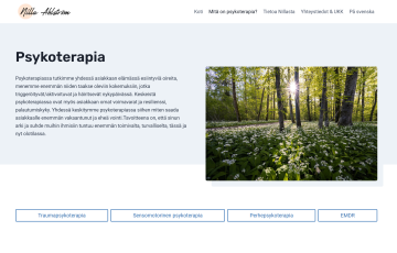Screenshot nillahlstrom.fi mitä on psykoterapia osio