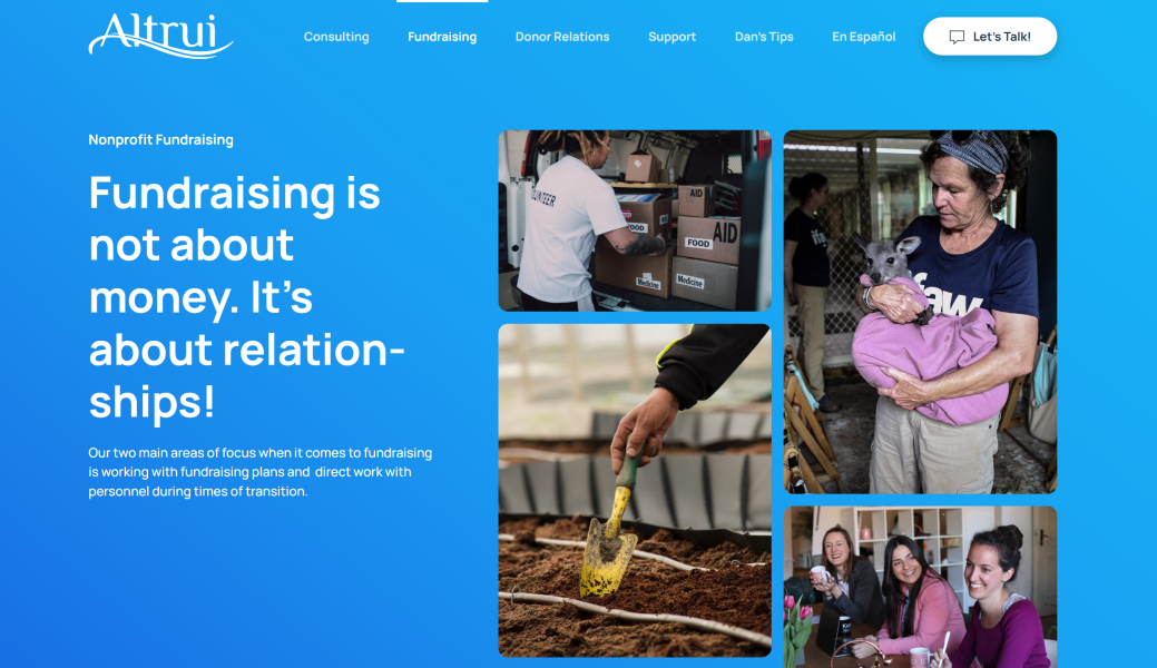 Altrui.org-consultancy and fundraising website