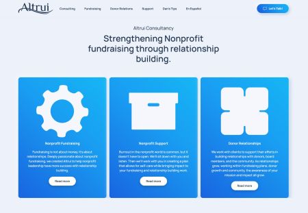 Screenshot altrui.org of services