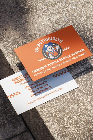 Business Card on the Ground Mockup Orange