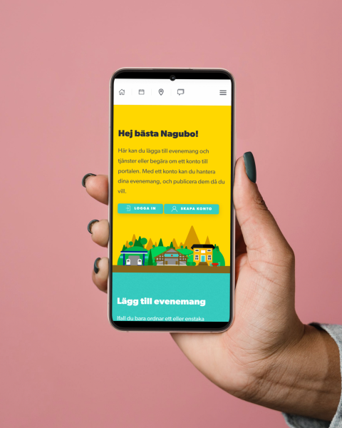 Samsung Galaxy S22 in the hand of a woman web page nagubor.fi