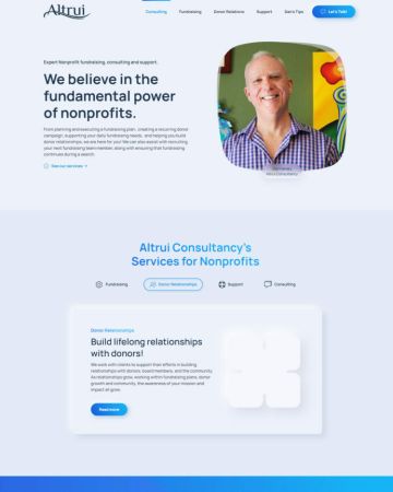 Screenshot of website web design that UUDLY did for Altrui Consultancy
