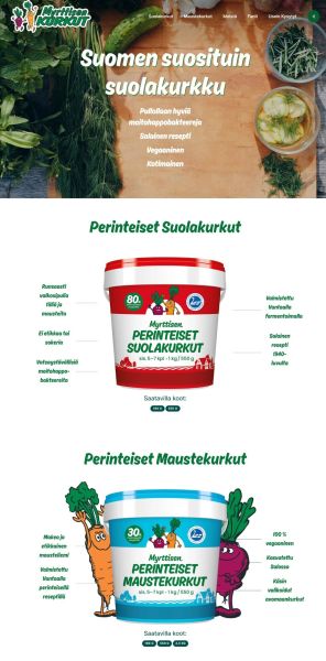 screenshot of myrttisenkurkut.fi nettisivut uudly