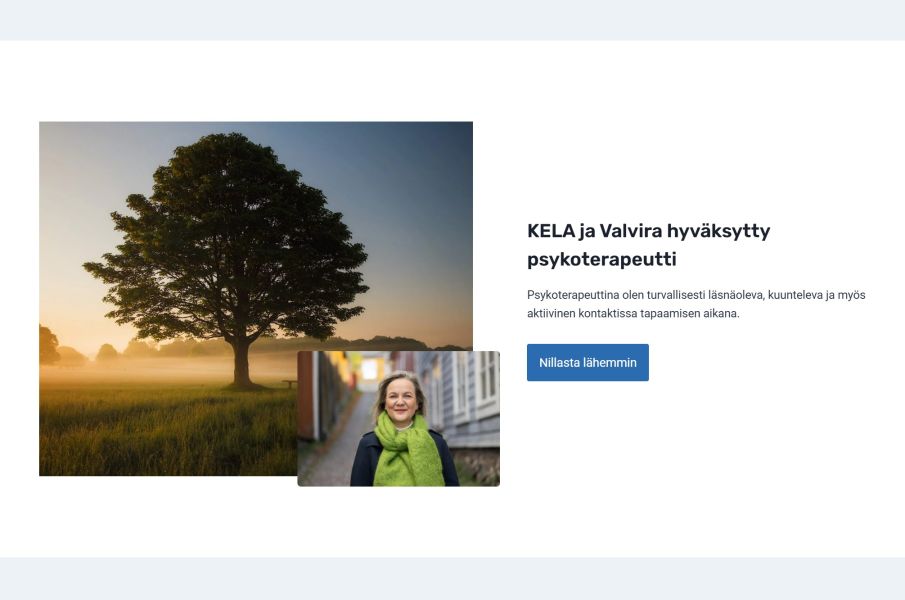 Screenshot nillaahlstrom.fi minusta osio