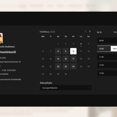studiokasi varauskalenteri tehnyt uudly