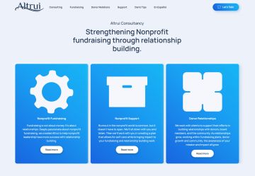 Screenshot altrui.org of services