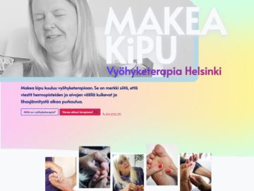 Vyöhyketerapia Makea Kipu kotisivu ajanvarauskalenterilla. Toteutus uudly.com