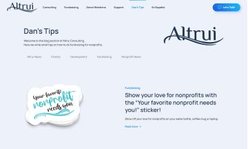 screenshot of Altrui.org blog