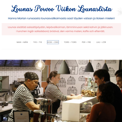 Hanna Maria Ravintola kotisivu