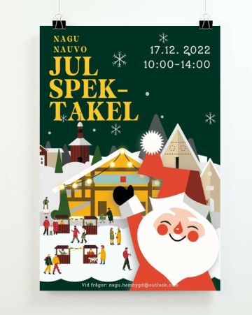 Portrait poster hanging on the wall A3 Nagu julspektakel