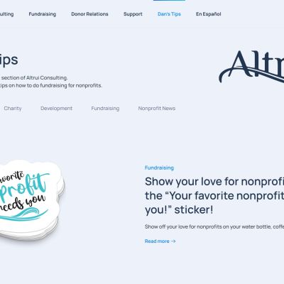 screenshot of Altrui.org blog