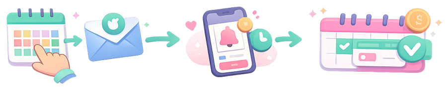 varauskalenterin varausaskeleet