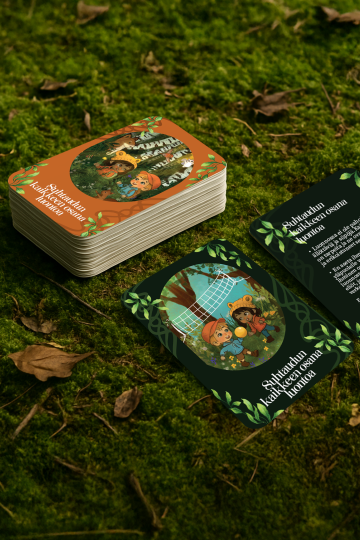 Lastenluontolähde korttisarja kuvitukset by uudly
