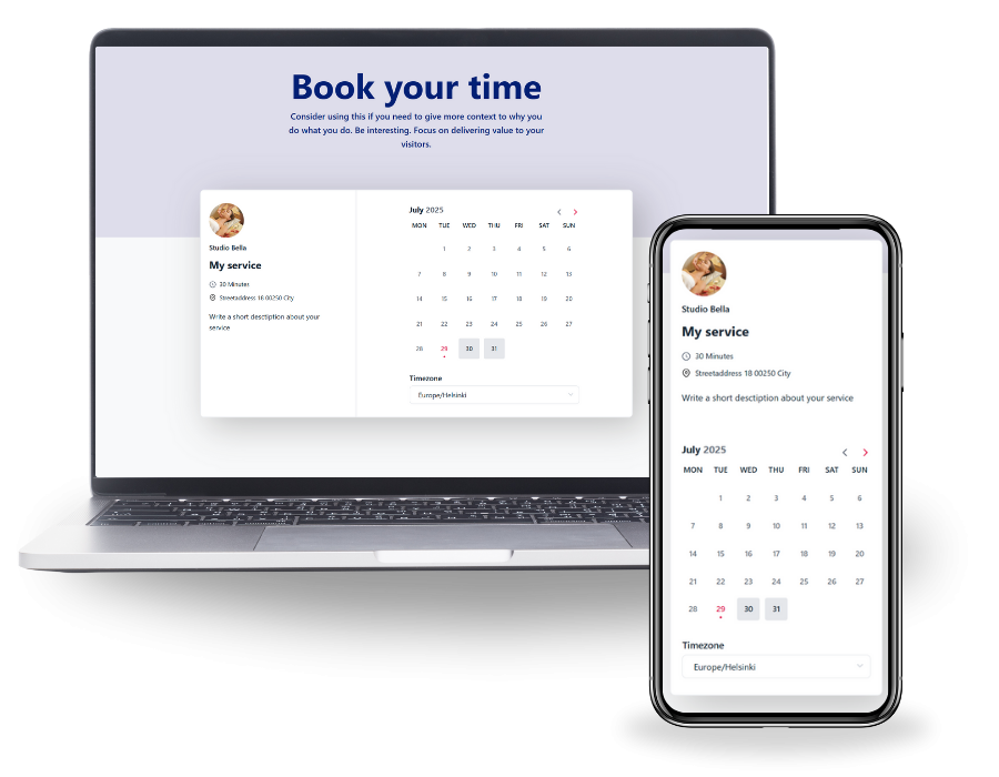 Booking calendar example