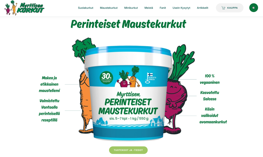 Screenshot of myrttinen kurkut